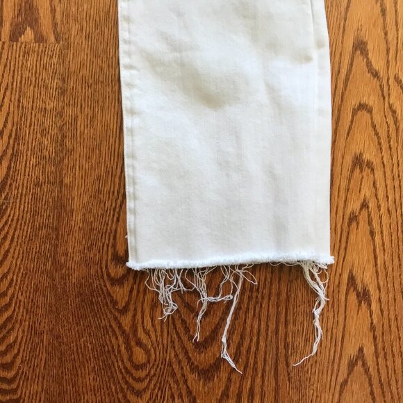 Veronica Beard Carly Kick Flare Jeans Denim Womens 27 White Raw Hem High Rise - Picture 11 of 13